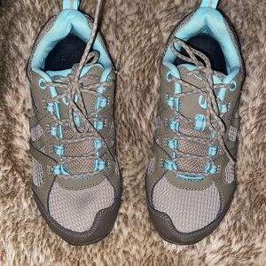 Brindle Adventre Merrel Womens shoe Gray & Aqua